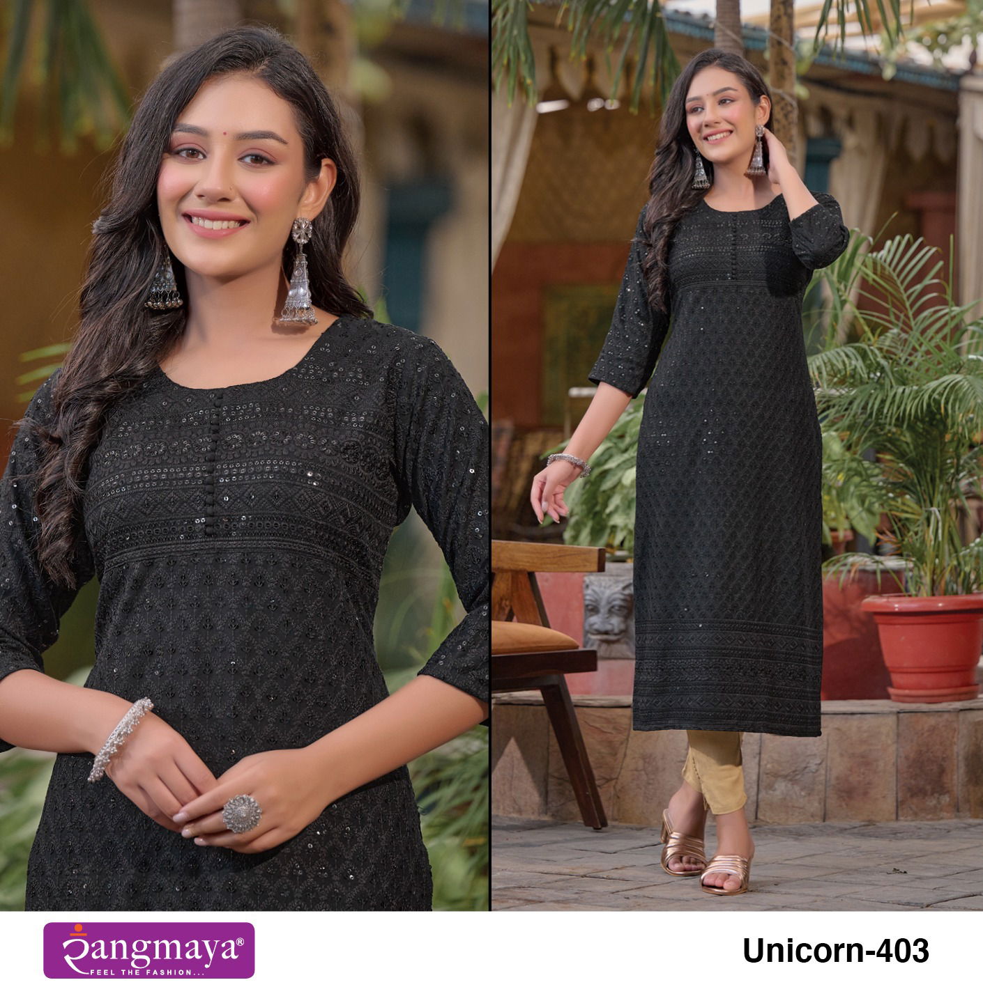 Unicorn 4 By Rangmaya Chikankari Chiffon Kurtis Wholesale Clothing Distributors In India
